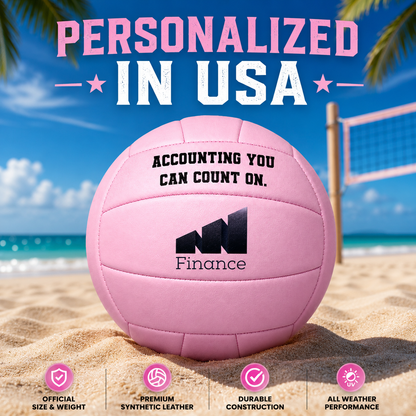 Customized All Pink Volleyball  with 3 panels available UV Print Logo Personalized in USA