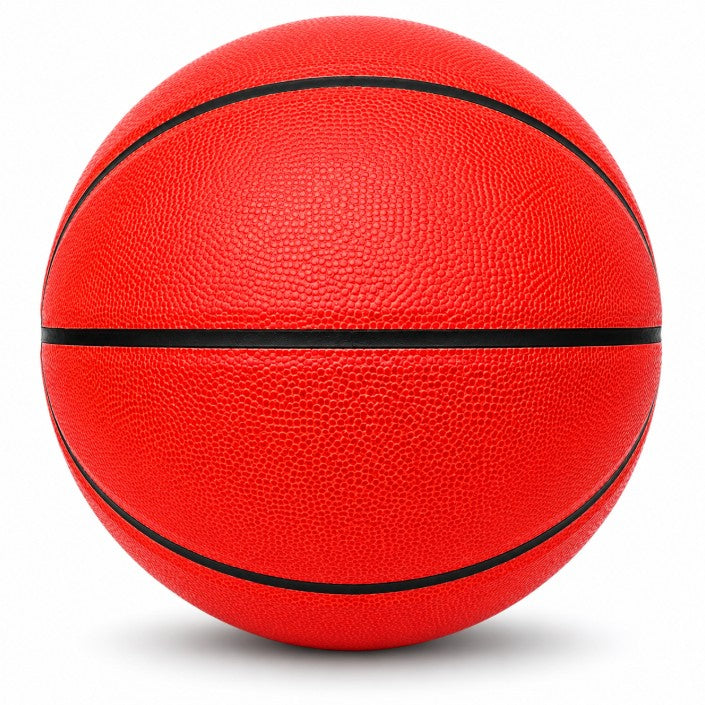 Customized Red Outdoor Basketball, Rubber Ball Blank Image.