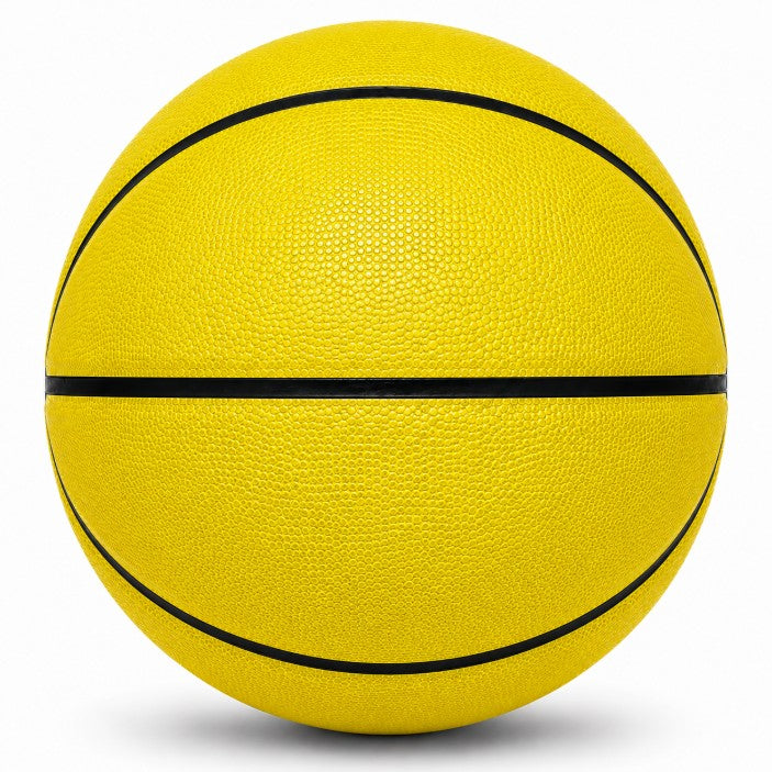 Customized Yellow Outdoor Basketball, Rubber Ball Blank Image.