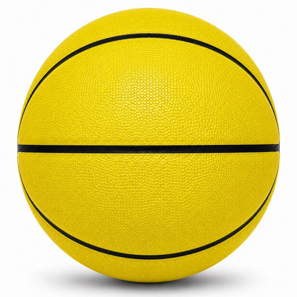 Customized Yellow Outdoor Basketball, Rubber Ball Blank Image.