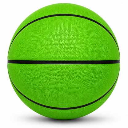 Customized Green Outdoor Basketball, Rubber Ball Blank Image.