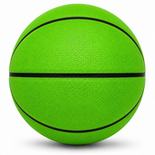 Customized Green Outdoor Basketball, Rubber Ball Blank Image.