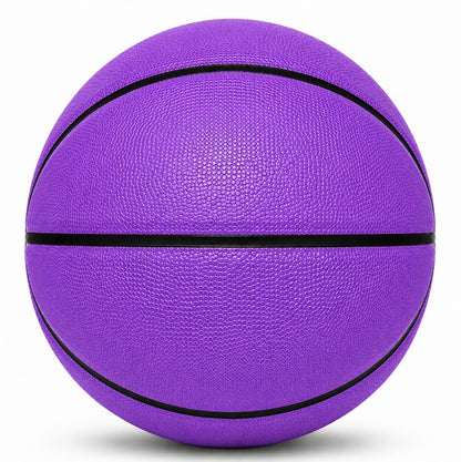 Customized Purple Outdoor Basketball, Rubber Ball Blank Image.