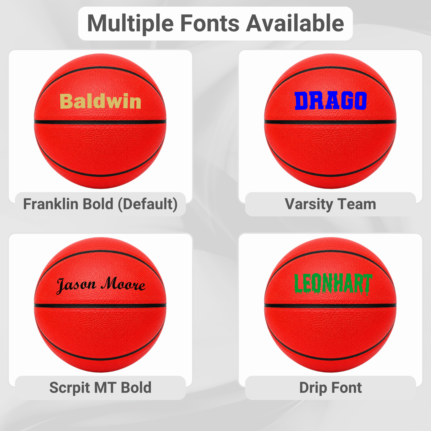 Customized Red Outdoor Basketball, Rubber Ball multi font image.