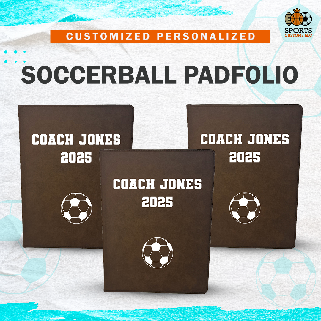 Customized Soccer Padfolio, Soccer Coach Gift Notepad