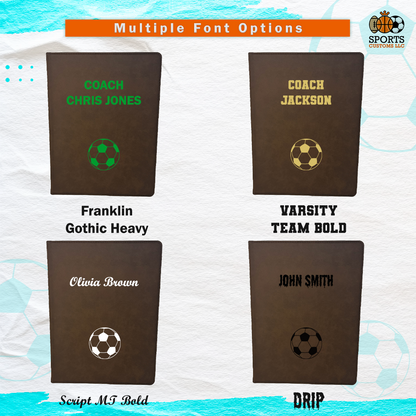Customized Soccer Padfolio, Soccer Multiple Font Options