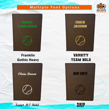 Customized  Softball Padfolio Multiple Font Options