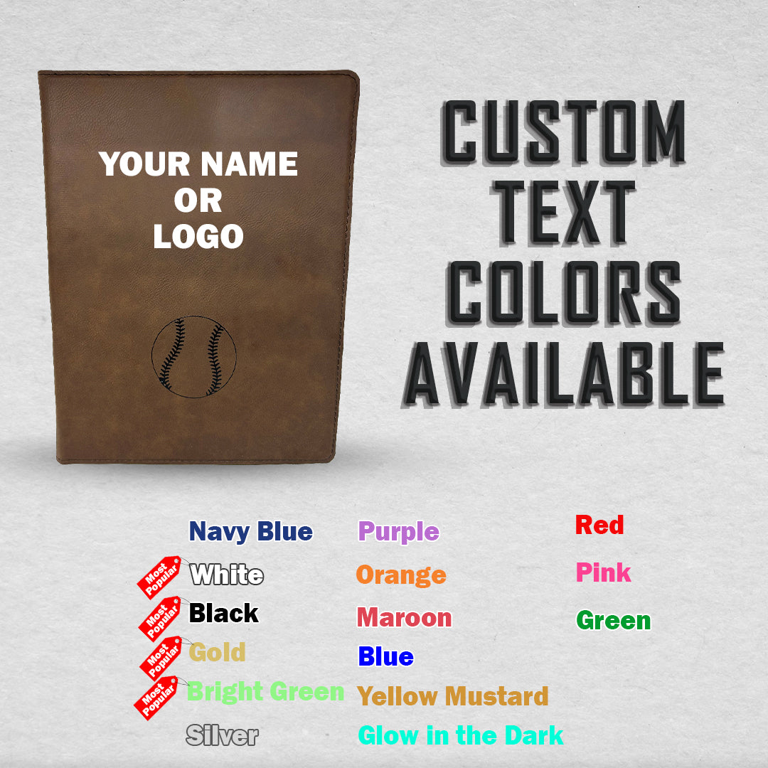 Customized Softball Padfolio Custom text colors available