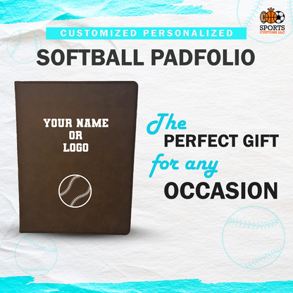 Customized  Softball Padfolio Perfect Gift