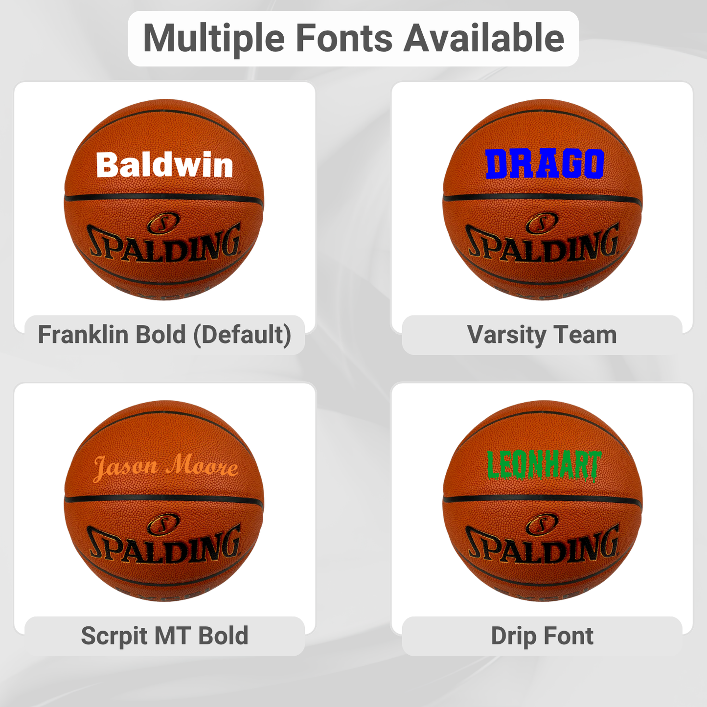 Customized Spalding TF500 Indoor Outdoor Game Ball multi font image