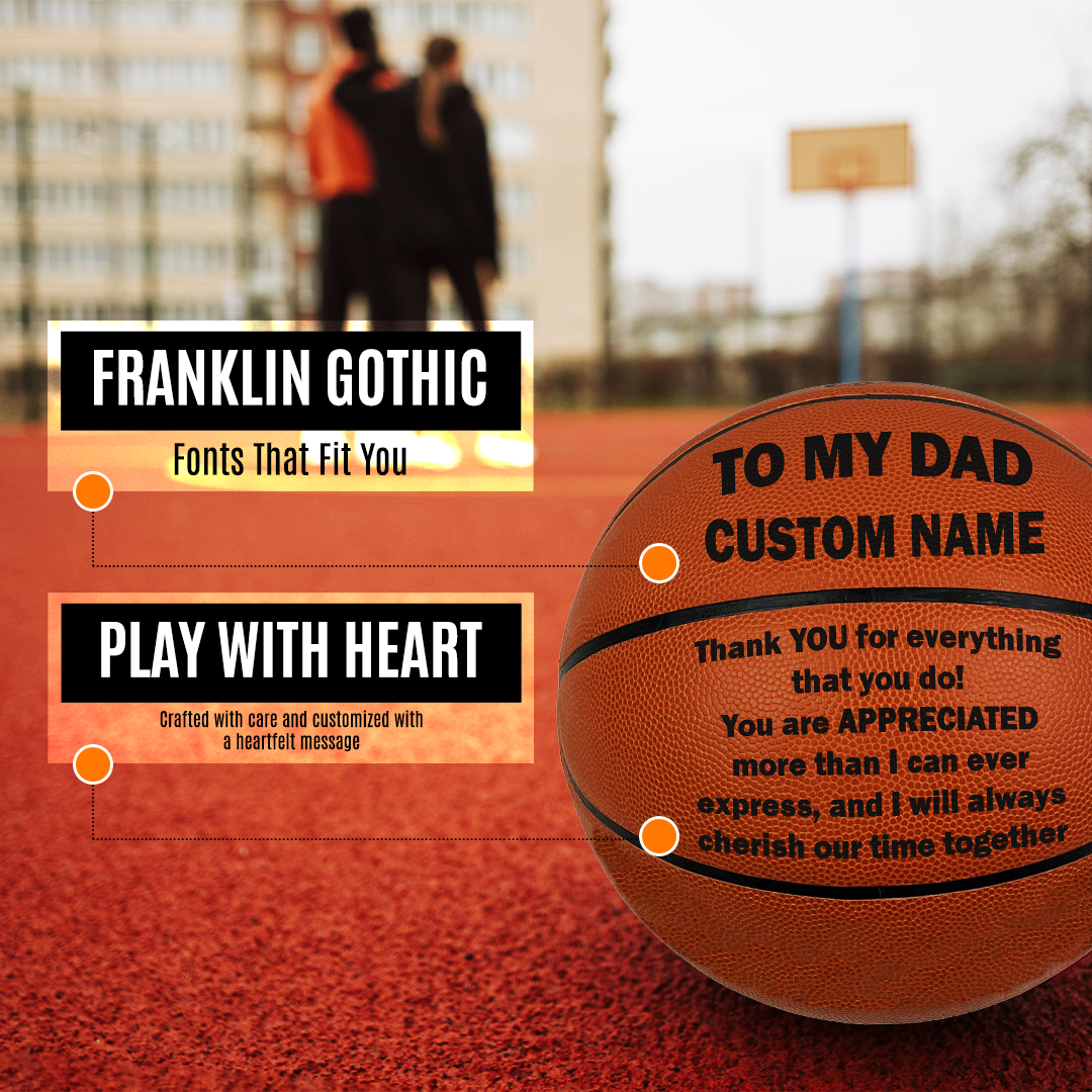 Customized To My Dad Basketball Franklin Gothic Font Player