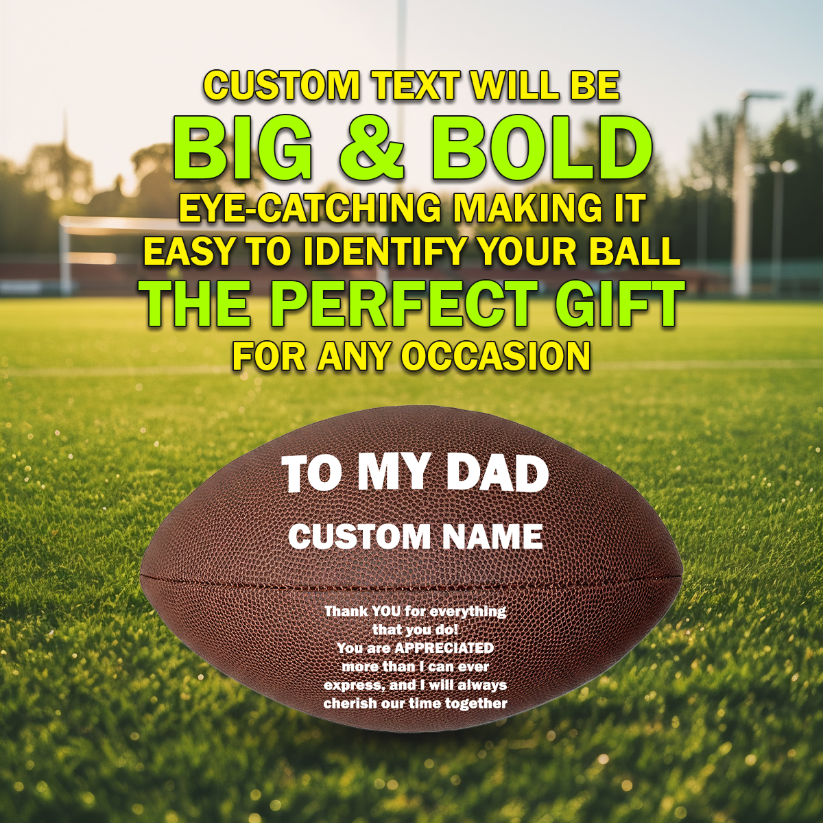 Personalized Big & Bold Custom Text Perfect Gift Players  To my Dad