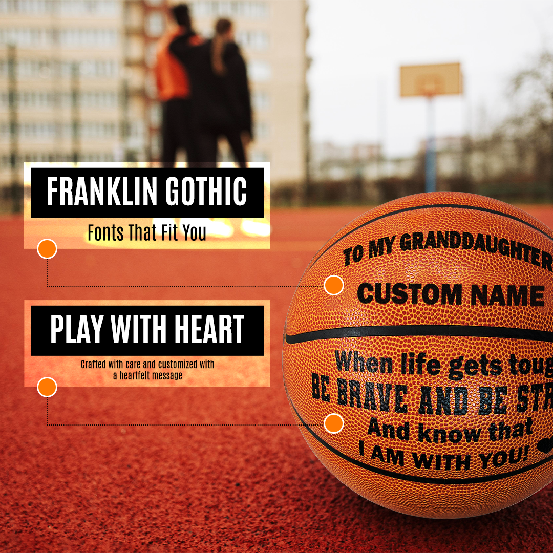 Multiple Fonts Available Orange Basketball Perfect Gift for any Players To my granddaughter