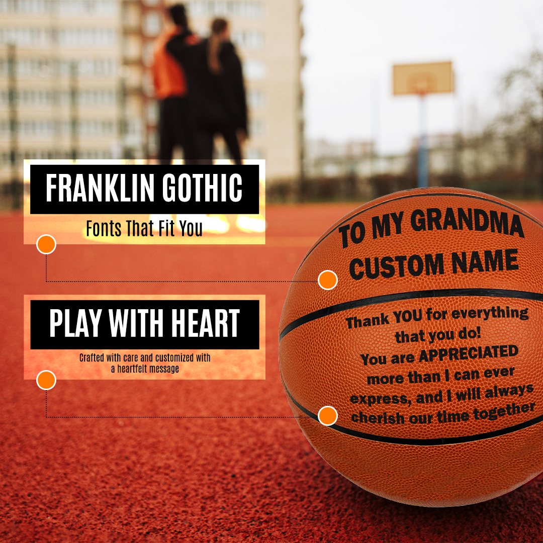 Multiple Fonts Available Orange Basketball Perfect Gift for any Players To my Grandma