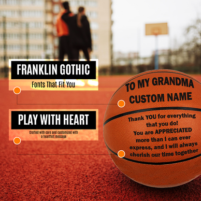 Multiple Fonts Available Orange Basketball Perfect Gift for any Players To my Grandma