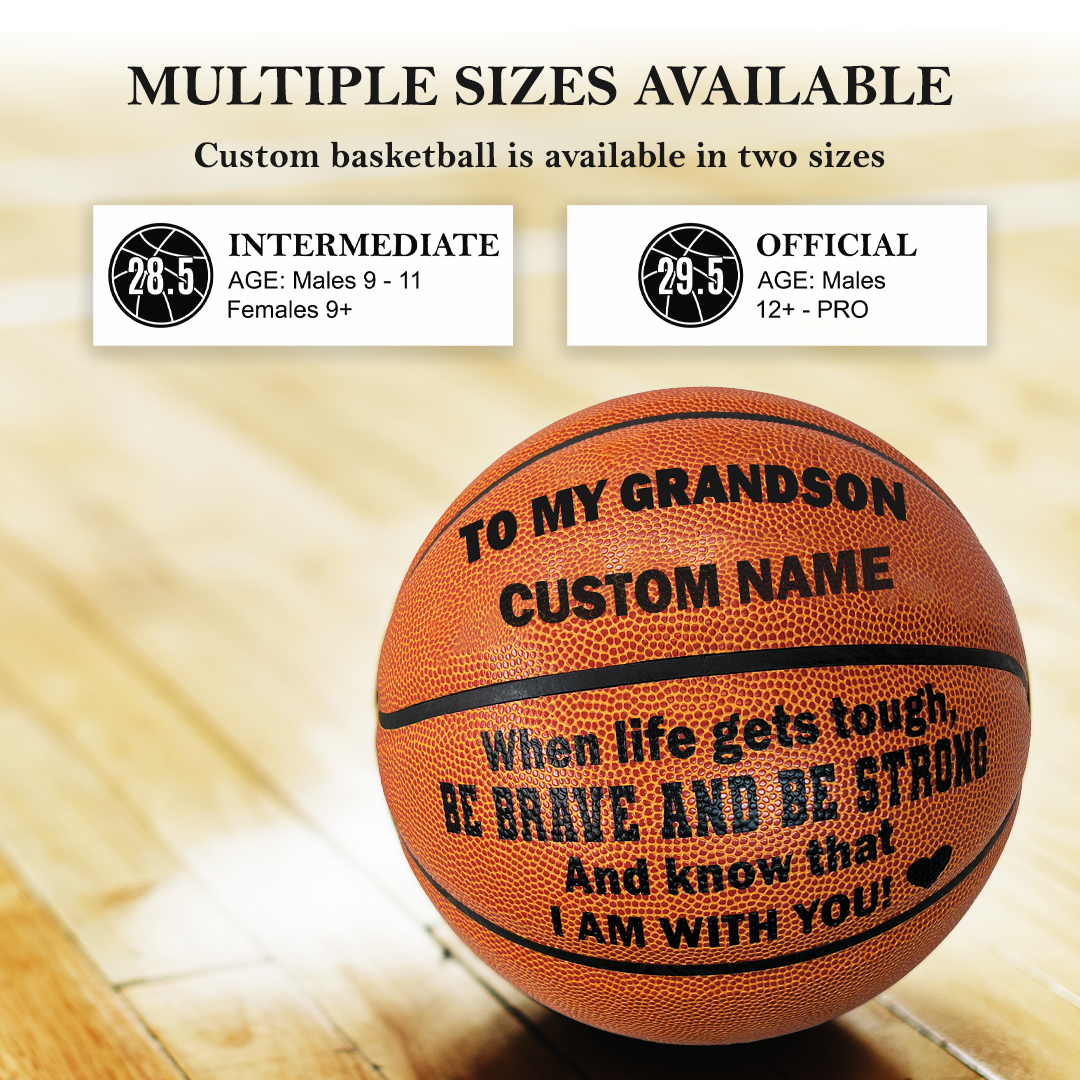 Multiple Size Available Orange Basketball Perfect Gift for any Players To my grandson