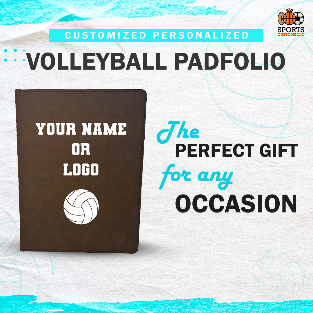 Customized Volleyball Padfolio, Volleyball Perfect Gift