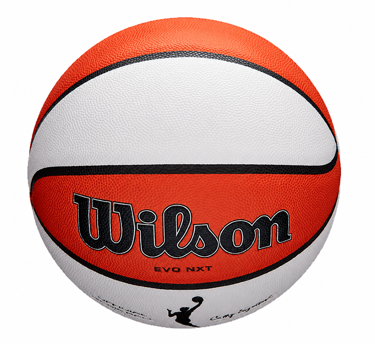 Customized WNBA Official Game Basketball with a blank panel.