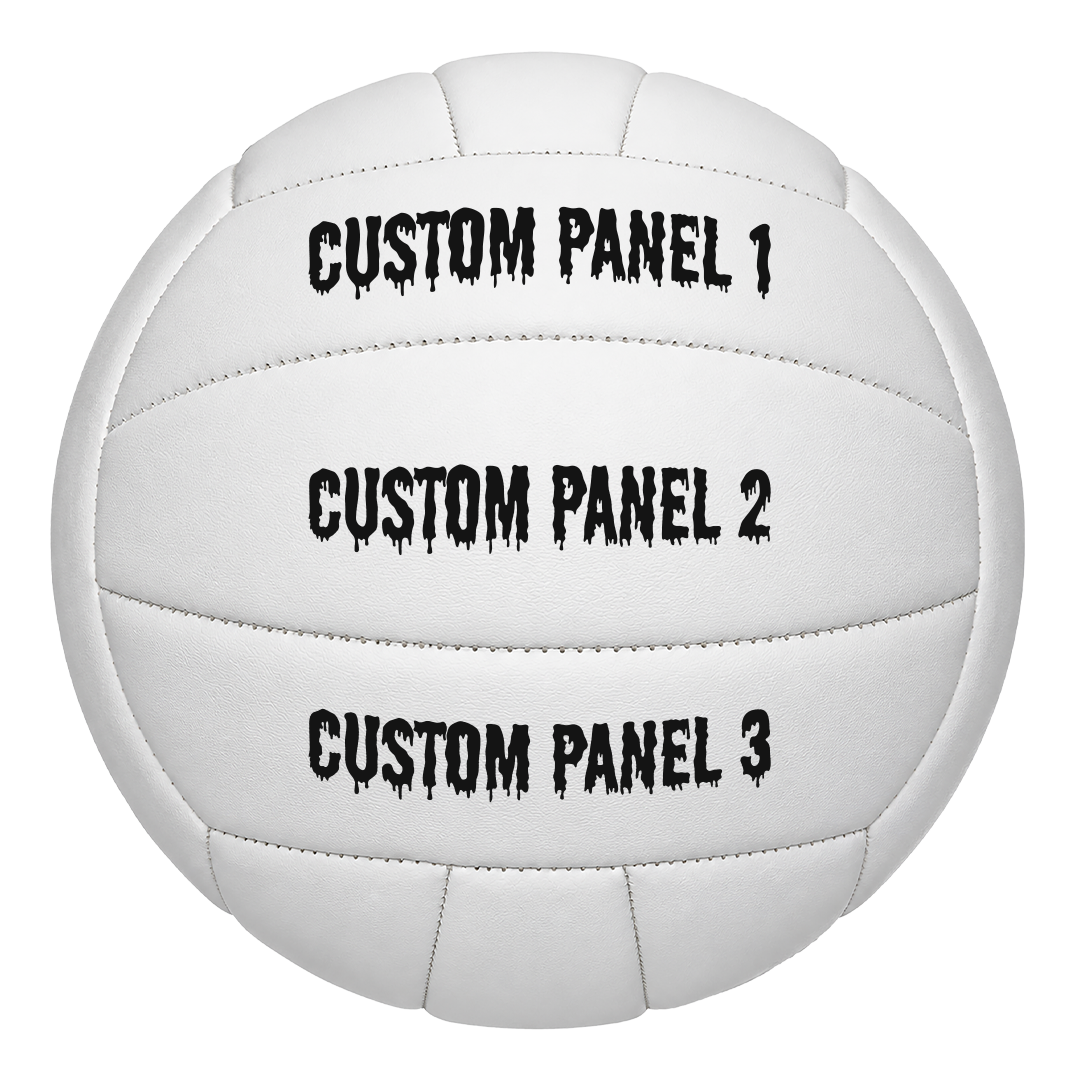 Customized White Volleyball Drip Font with UV Print