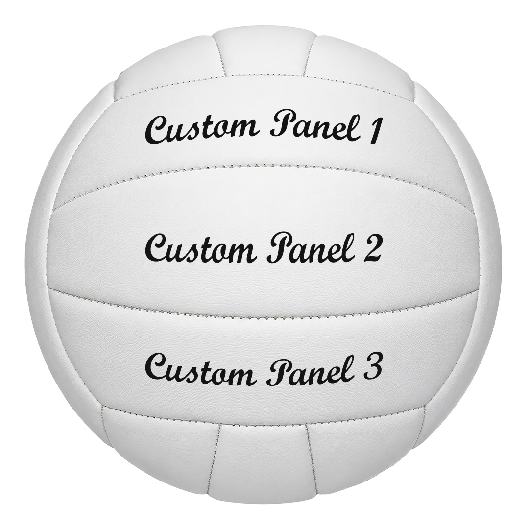 Customized White Volleyball Script MT Bold Font with UV Print