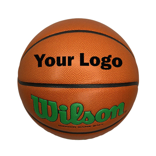 Customized Wilson Evolution Green Basketball with Black Text