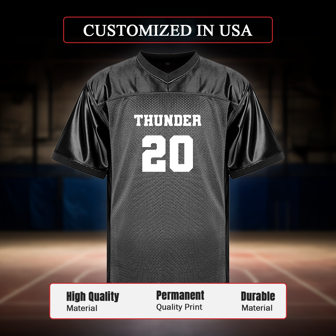 Customized Football Black Jersey Customized in USA