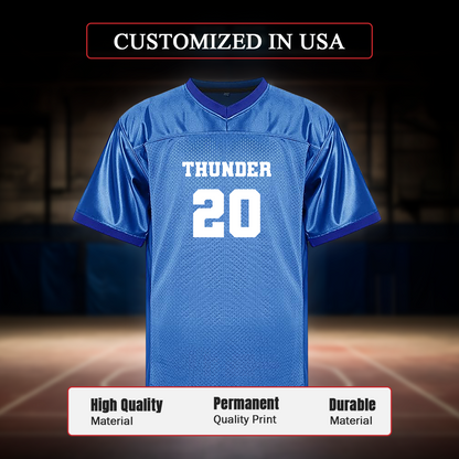 Customized Football Blue Jersey Customized in USA