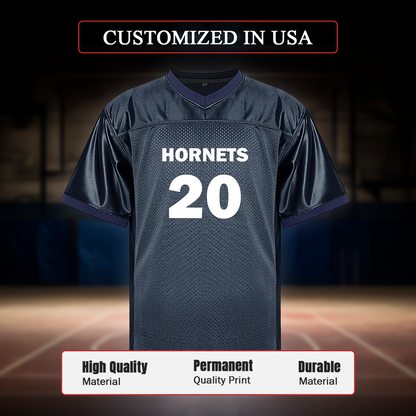 Customized Football Navy Blue Jersey Customized in USA