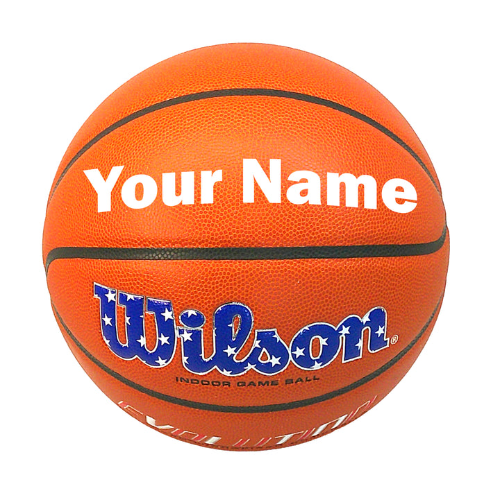 Wilson USA Red White and Blue Evolution with "Your Name" text.
