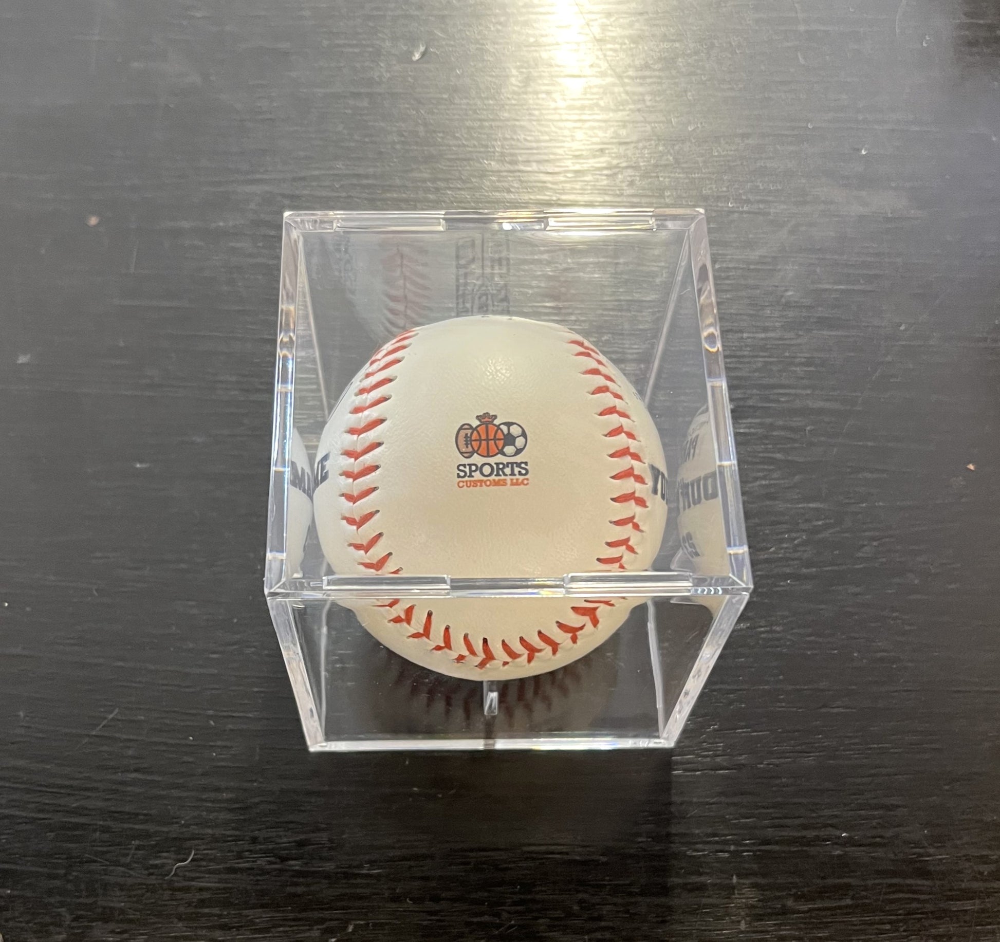 Baseball Display Case with Custom Logo