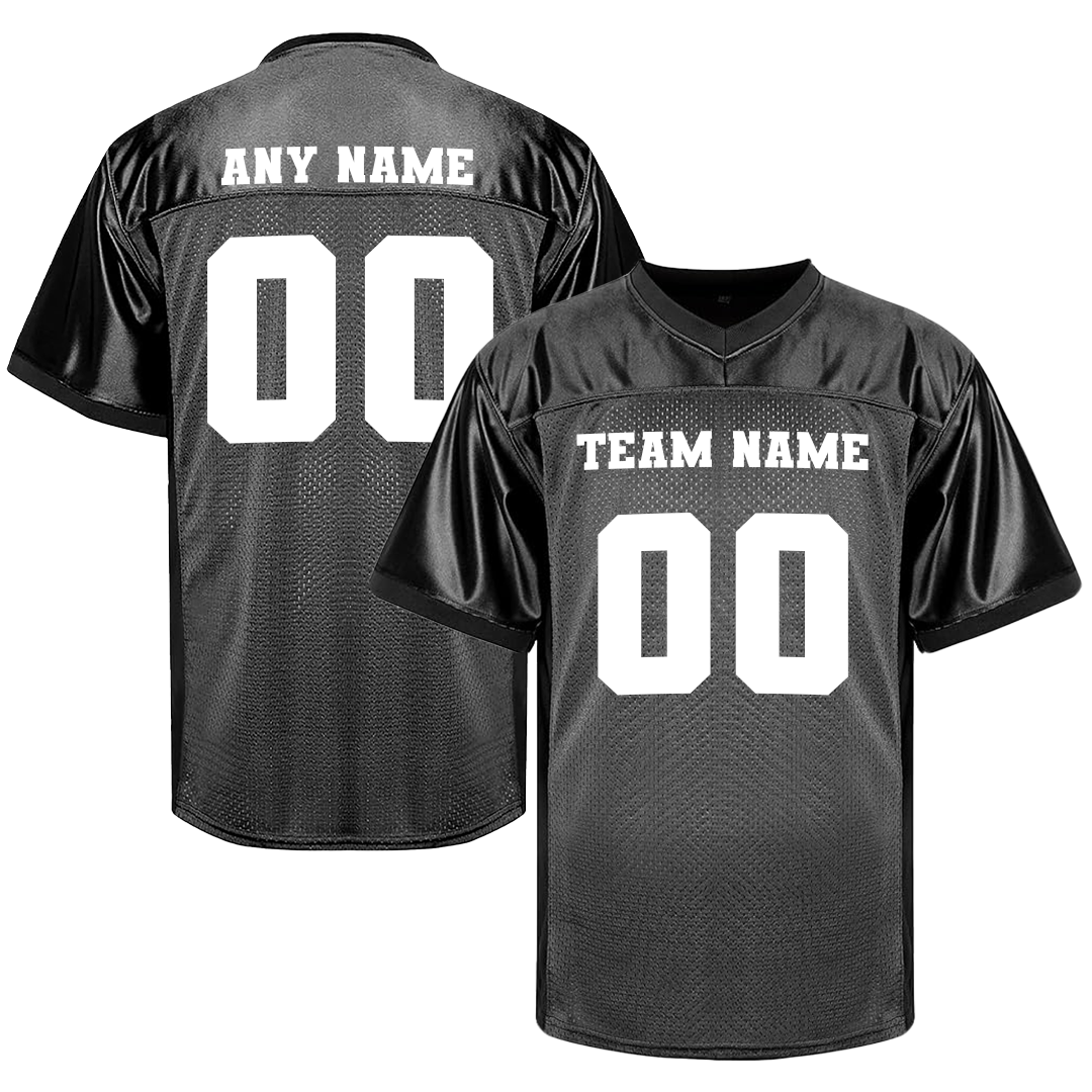 Customized Football Black Jersey Front and Back