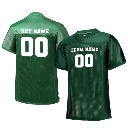 Customized Football Green Jersey Front and Back