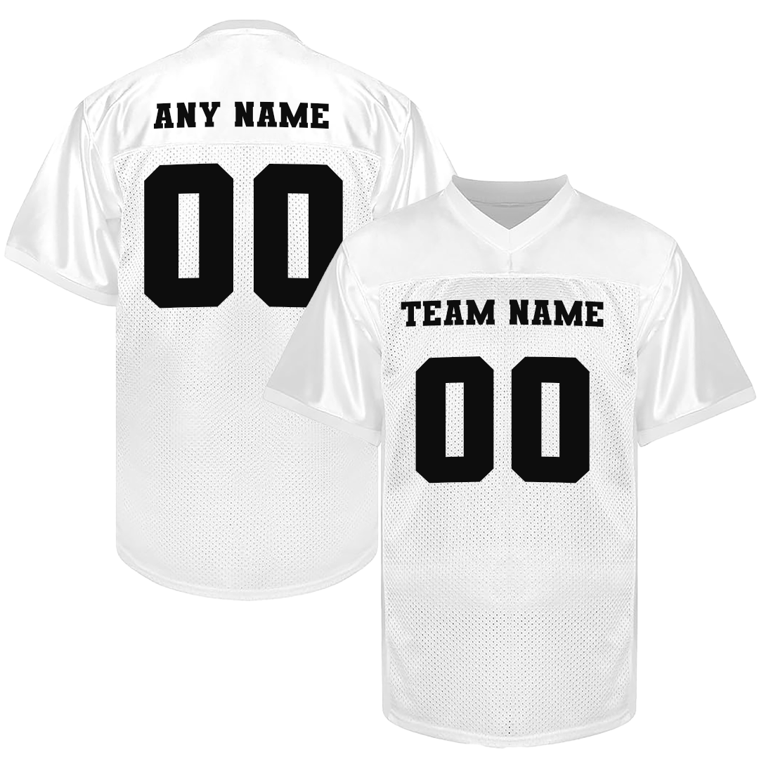 Customized Football White Jersey Front and Back