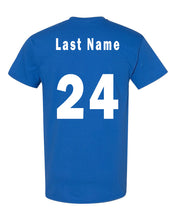 Load image into Gallery viewer, Customized Last Name and Number Royal Blue T Shirt
