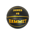 Load image into Gallery viewer, Customized Black and Gold Basketball Gold Text
