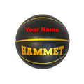 Load image into Gallery viewer, Customized Black and Gold Basketball Red Text
