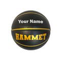 Load image into Gallery viewer, Customized Black and Gold Basketball Silver Text
