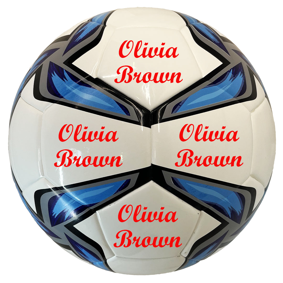 Personalized Hammet Soccer Ball with Your Name Text Customized in Red