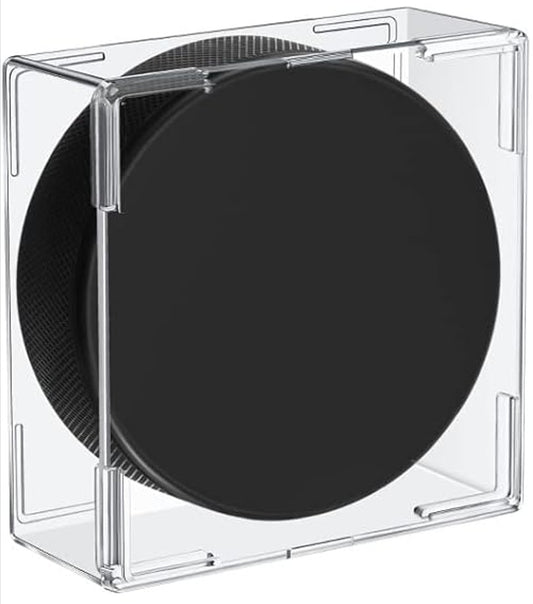 Hockey Puck inside Display Case