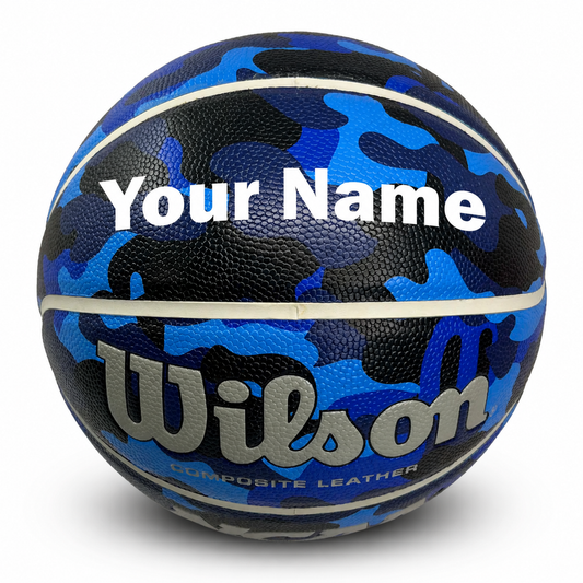 Customized Wilson Blue Camo NCAA Legend Basketball