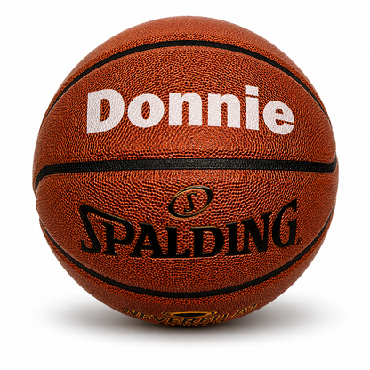Customized Spalding Neverflat Basketball with Custom Text in White Color