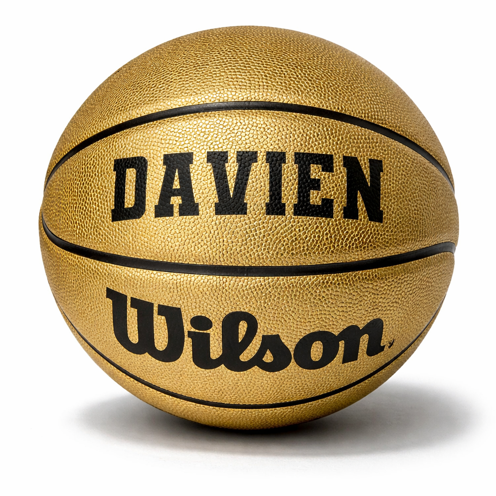 Customized Wilson Black and Gold Basketball Personalized with Custom Name in Black Color
