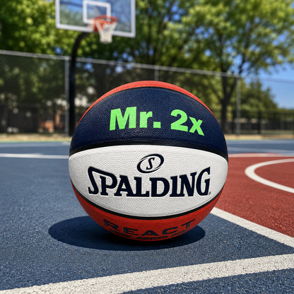 Customized Spalding Red White and Blue Indoor Outdoor TF250 Basketball