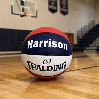 Customized Spalding Red White and Blue Indoor Outdoor TF250 Basketball