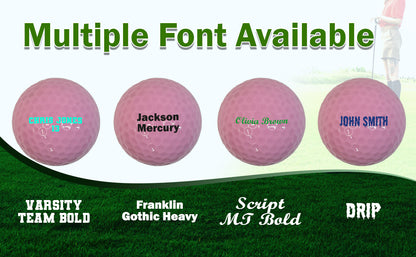 Customized Personalized Pink Golf Balls, 3 Pack