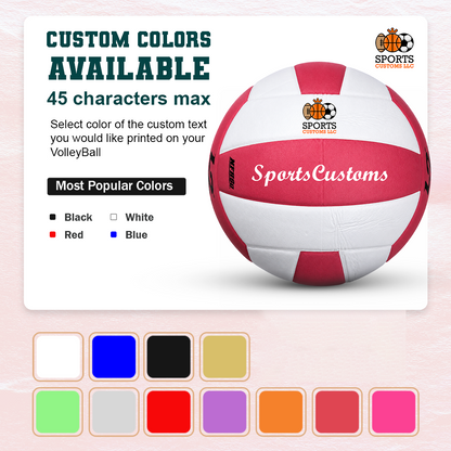 Customized Molten L2 Pink and White Volleyball  with Multiple Custom Colors Available UV Print