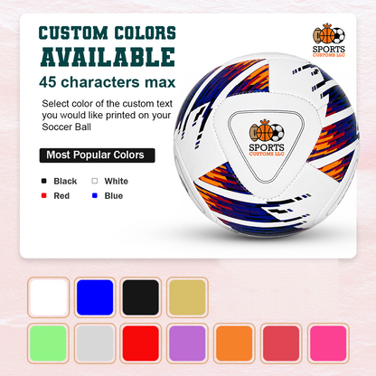 Personalized Wilson Wilson NCAA Vivido Replica Soccer Ball Multiple Colors Available with custom UV-printed logo and text.