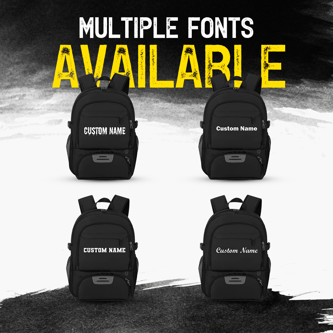 Multiple Fonts Available Football, Black Backpack Perfect Gift for Football players