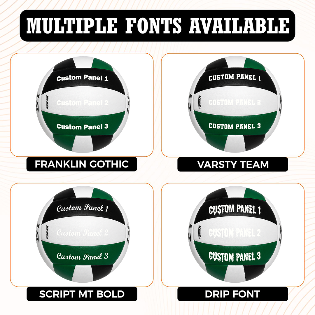 Customized Molten L2 Black and Green Volleyball  with Multiple Fonts Available UV Print Logo