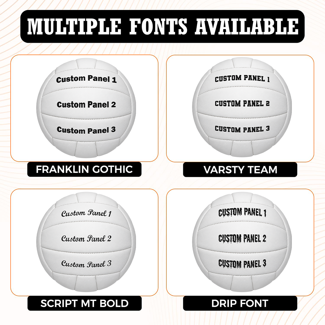 Customized White Volleyball with Multiple Fonts Available UV Print Logo